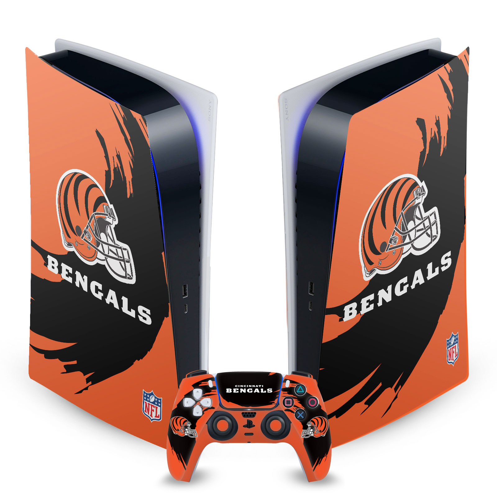 OFFICIAL NFL CINCINNATI BENGALS VINYL SKIN FOR SONY PS5 DIGITAL EDITION BUNDLE