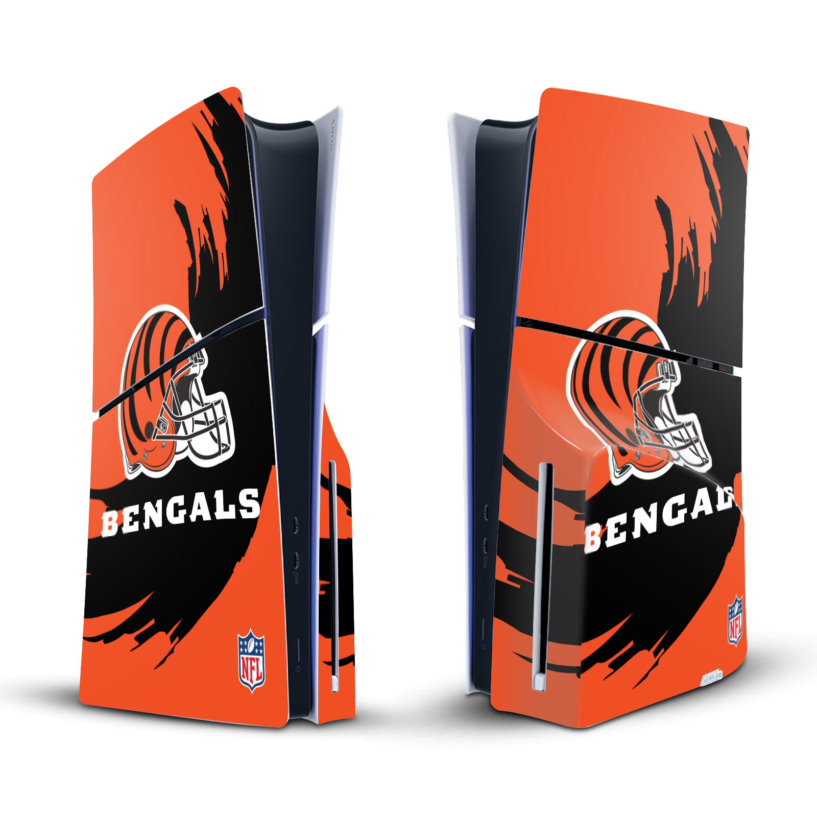 NFL CINCINNATI BENGALS VINYL SKIN FOR SONY PS5 SLIM DISC EDITION CONSOLE