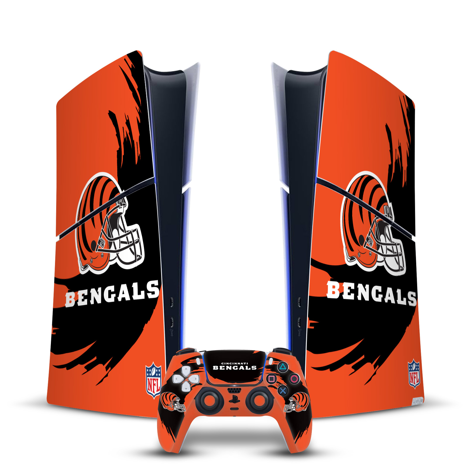 NFL CINCINNATI BENGALS VINYL SKIN FOR PS5 SLIM DIGITAL CONSOLE & CONTROLLER