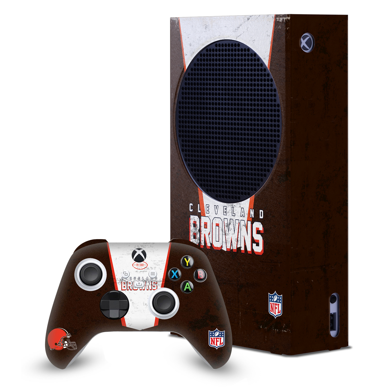 OFFICIAL NFL CLEVELAND BROWNS CONSOLE WRAP AND CONTROLLER SKIN FOR XBOX SERIES S