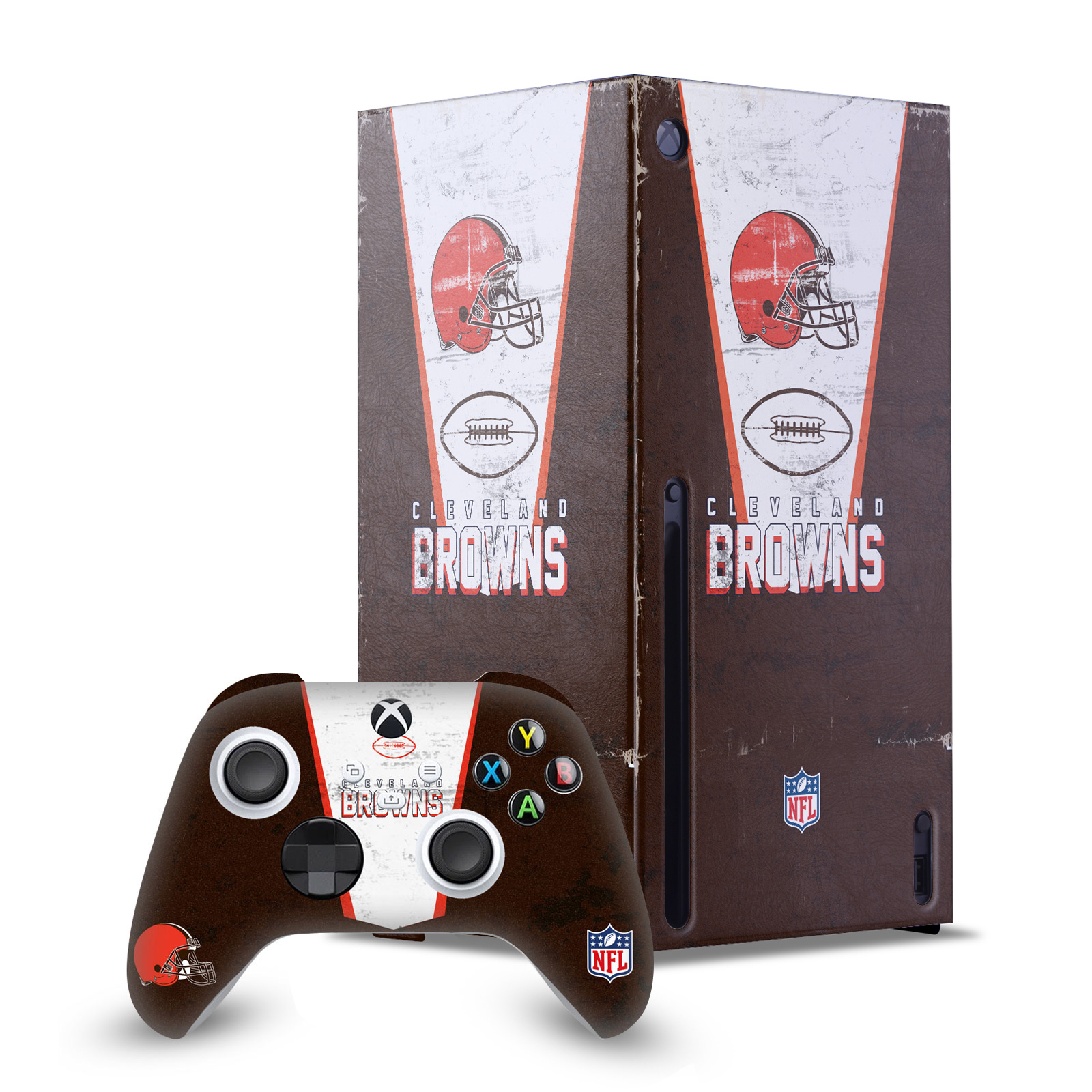 OFFICIAL NFL CLEVELAND BROWNS CONSOLE WRAP AND CONTROLLER SKIN FOR XBOX SERIES X