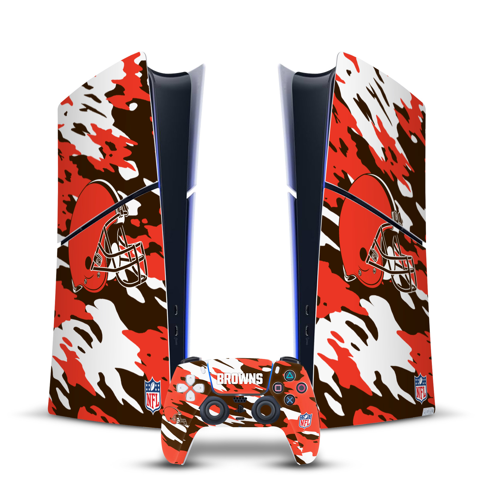 NFL CLEVELAND BROWNS VINYL SKIN DECAL FOR PS5 SLIM DIGITAL CONSOLE & CONTROLLER