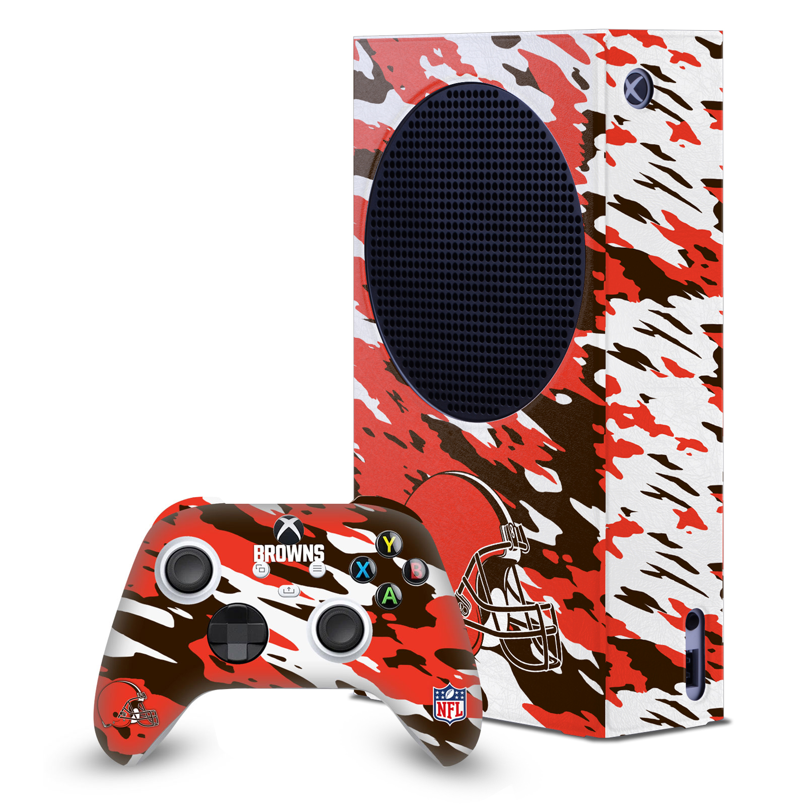 OFFICIAL NFL CLEVELAND BROWNS CONSOLE WRAP AND CONTROLLER SKIN FOR XBOX SERIES S