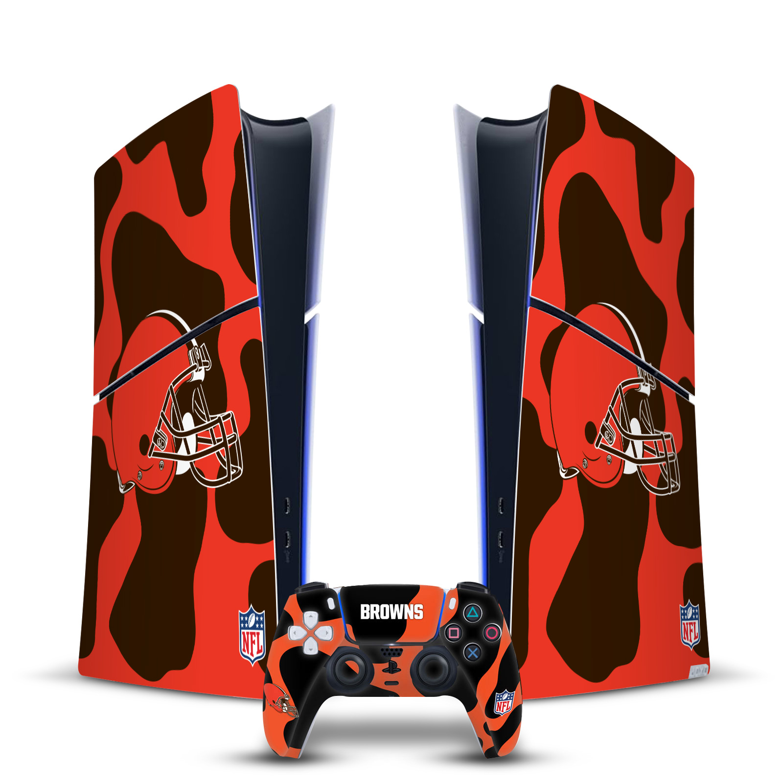 NFL CLEVELAND BROWNS VINYL SKIN DECAL FOR PS5 SLIM DIGITAL CONSOLE & CONTROLLER