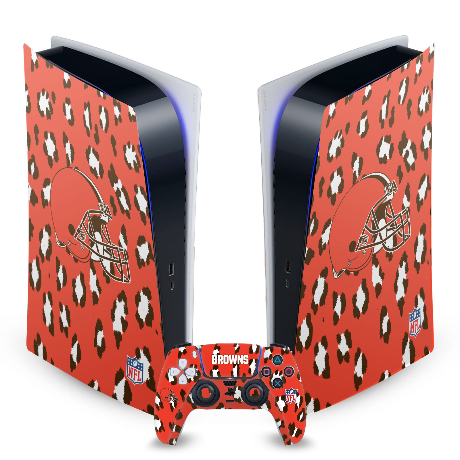 OFFICIAL NFL CLEVELAND BROWNS VINYL SKIN FOR SONY PS5 DIGITAL EDITION BUNDLE