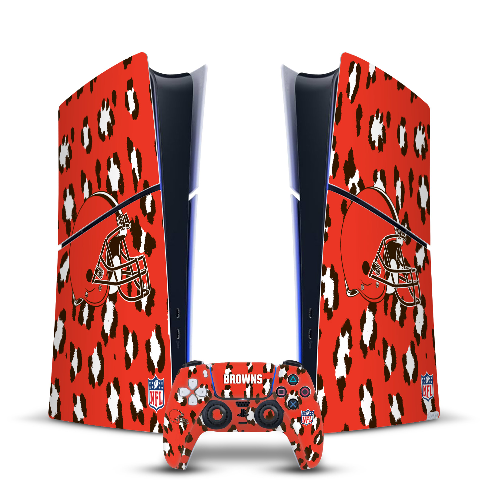 NFL CLEVELAND BROWNS VINYL SKIN DECAL FOR PS5 SLIM DIGITAL CONSOLE & CONTROLLER