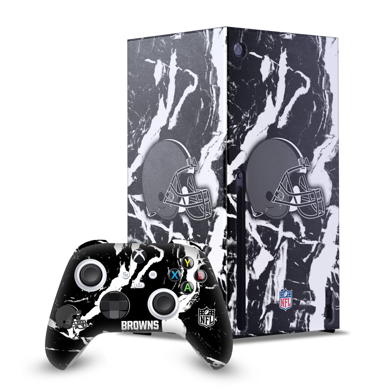 OFFICIAL NFL CLEVELAND BROWNS CONSOLE WRAP AND CONTROLLER SKIN FOR XBOX SERIES X