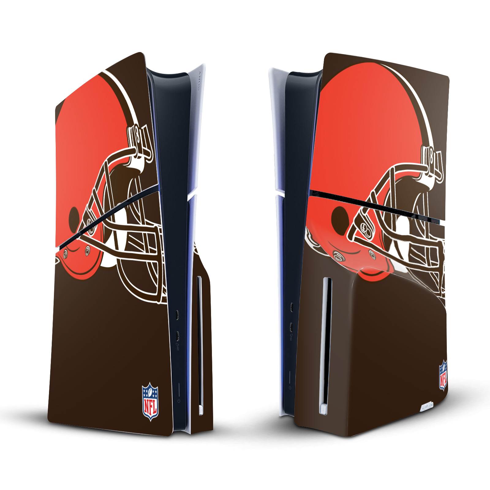 NFL CLEVELAND BROWNS VINYL SKIN DECAL FOR SONY PS5 SLIM DISC EDITION CONSOLE