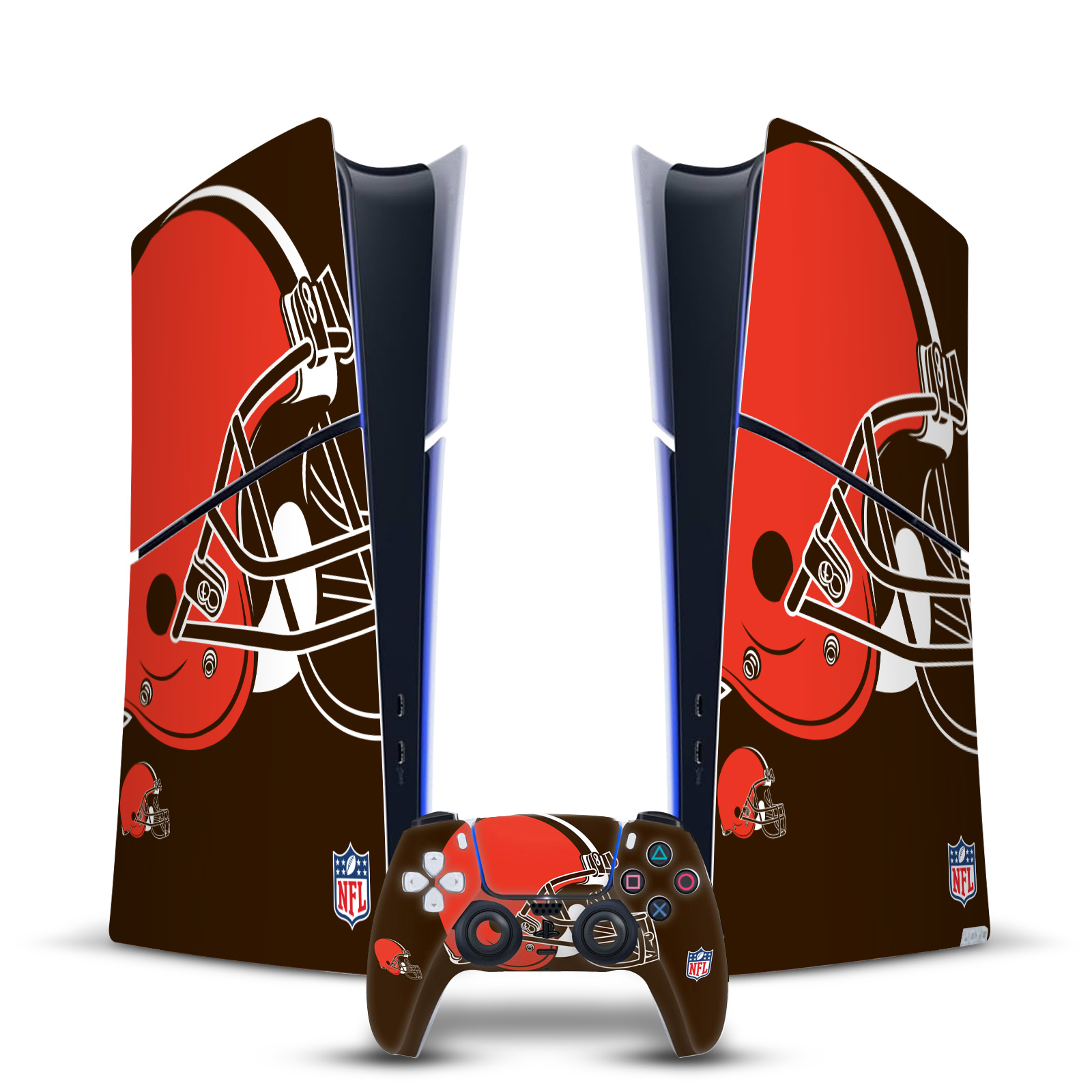 NFL CLEVELAND BROWNS VINYL SKIN DECAL FOR PS5 SLIM DIGITAL CONSOLE & CONTROLLER