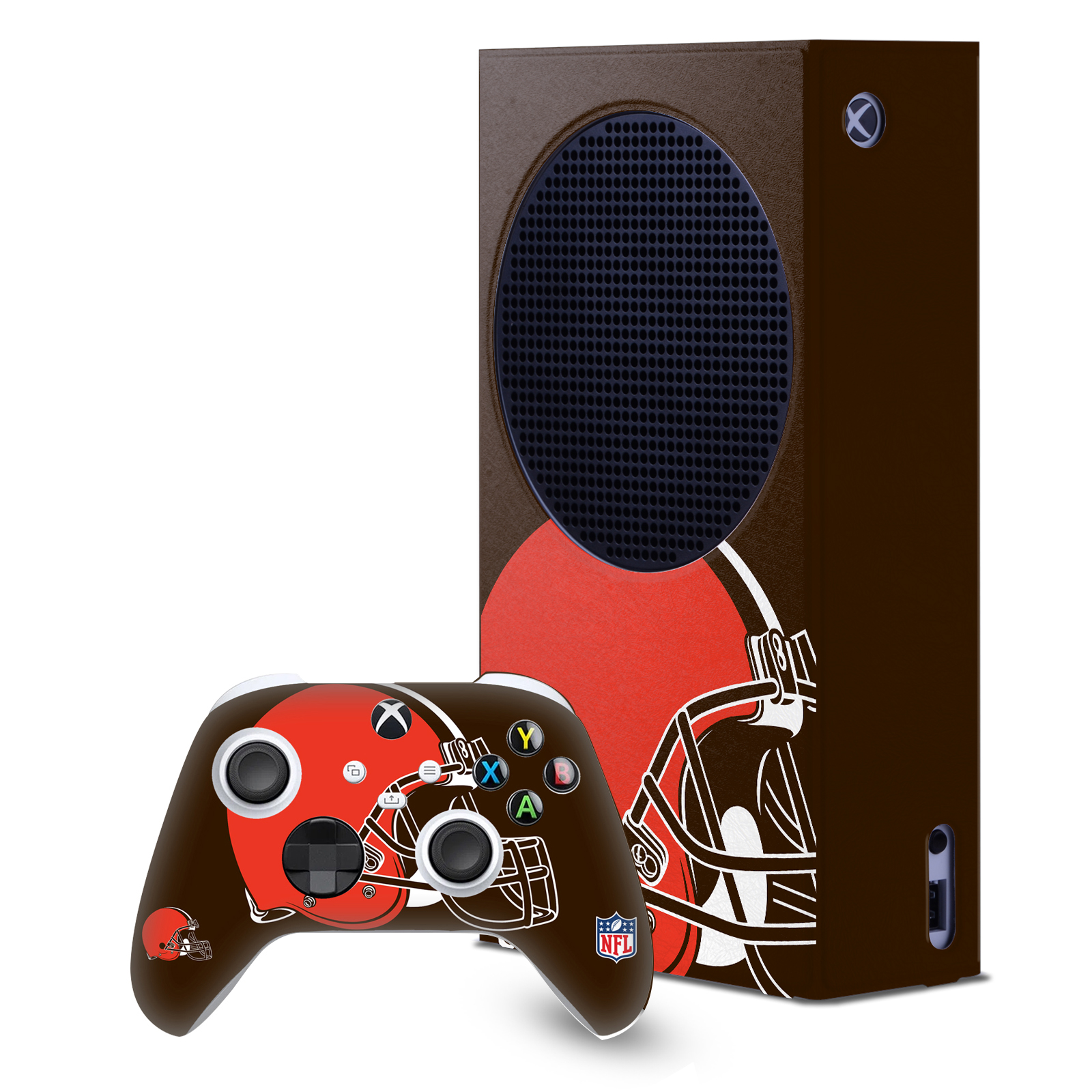 OFFICIAL NFL CLEVELAND BROWNS CONSOLE WRAP AND CONTROLLER SKIN FOR XBOX SERIES S