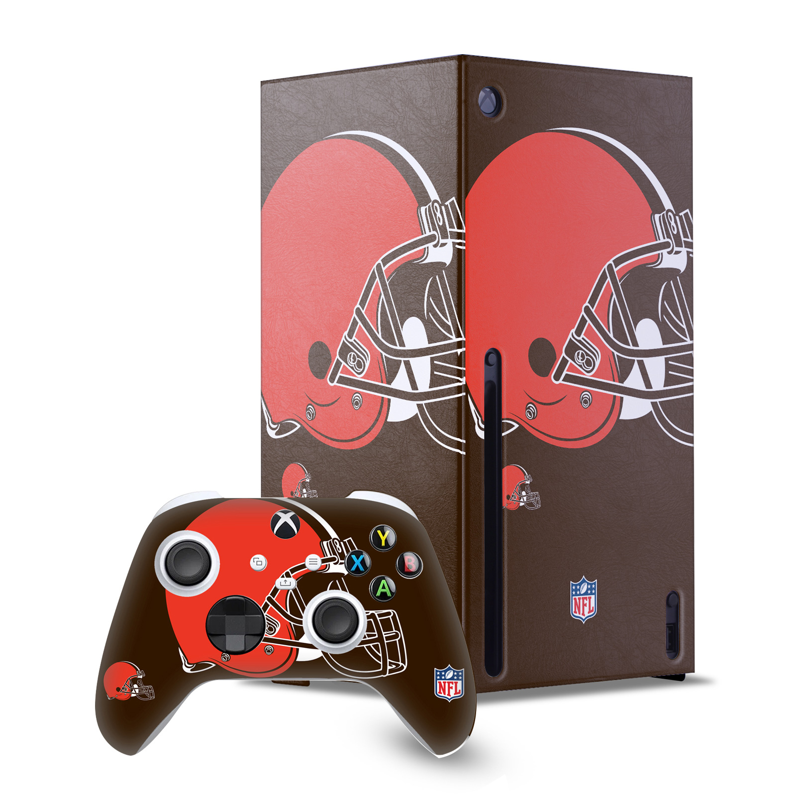 OFFICIAL NFL CLEVELAND BROWNS CONSOLE WRAP AND CONTROLLER SKIN FOR XBOX SERIES X