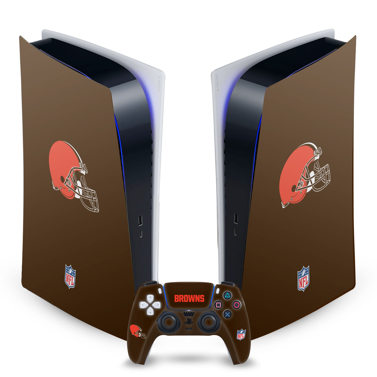 OFFICIAL NFL CLEVELAND BROWNS VINYL SKIN FOR SONY PS5 DIGITAL EDITION BUNDLE