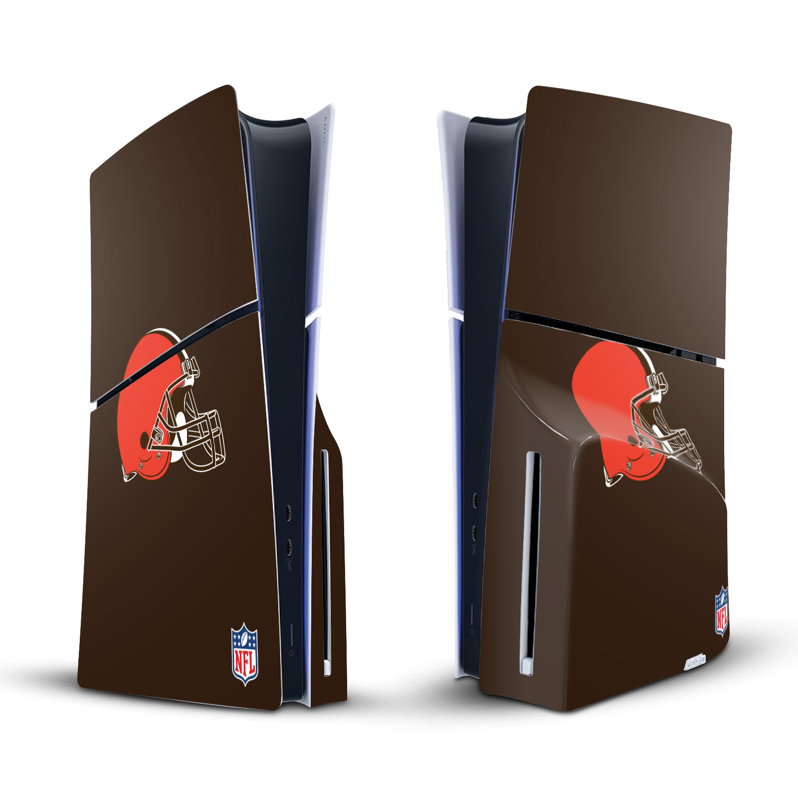 NFL CLEVELAND BROWNS VINYL SKIN DECAL FOR SONY PS5 SLIM DISC EDITION CONSOLE