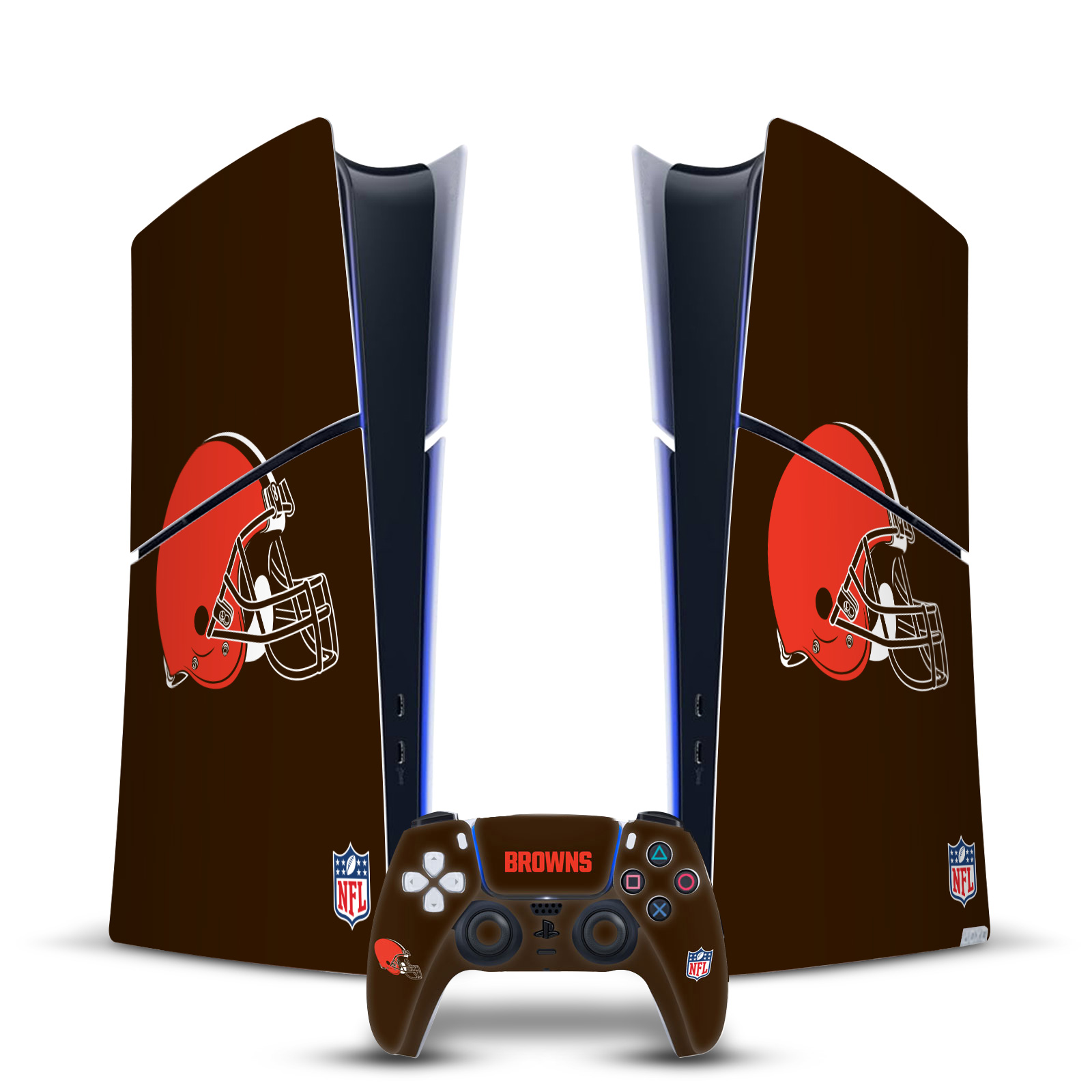 NFL CLEVELAND BROWNS VINYL SKIN DECAL FOR PS5 SLIM DIGITAL CONSOLE & CONTROLLER