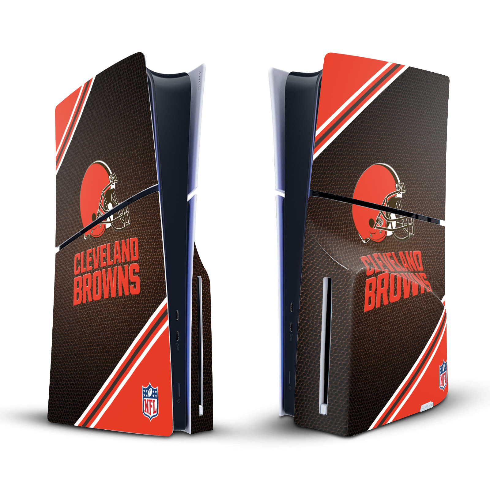 NFL CLEVELAND BROWNS VINYL SKIN DECAL FOR SONY PS5 SLIM DISC EDITION CONSOLE