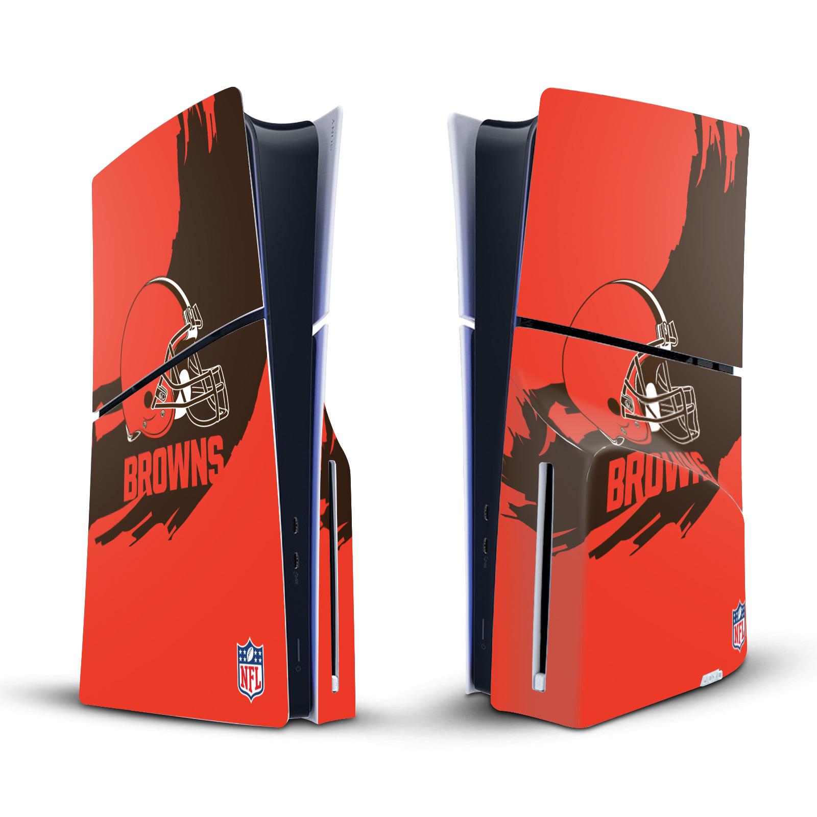 NFL CLEVELAND BROWNS VINYL SKIN DECAL FOR SONY PS5 SLIM DISC EDITION CONSOLE