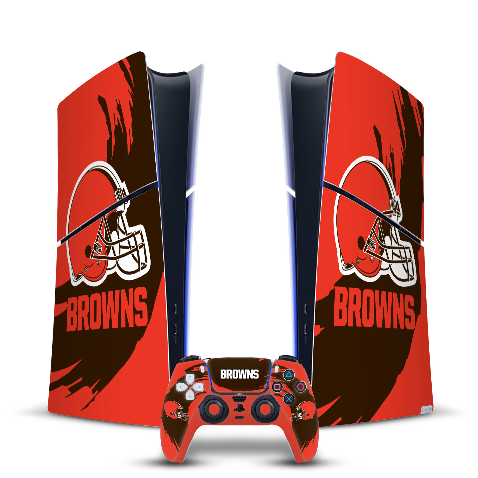 NFL CLEVELAND BROWNS VINYL SKIN DECAL FOR PS5 SLIM DIGITAL CONSOLE & CONTROLLER