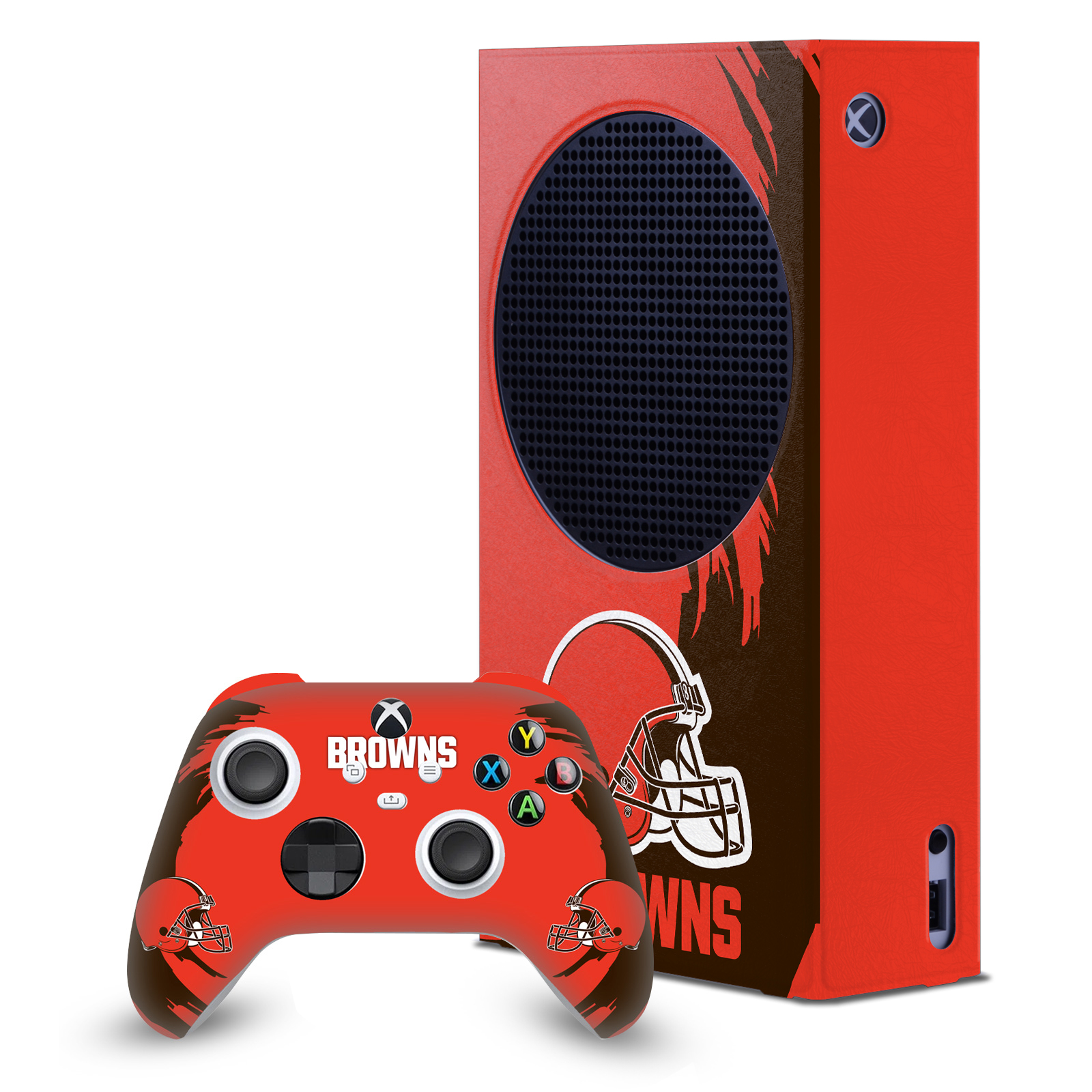 OFFICIAL NFL CLEVELAND BROWNS CONSOLE WRAP AND CONTROLLER SKIN FOR XBOX SERIES S