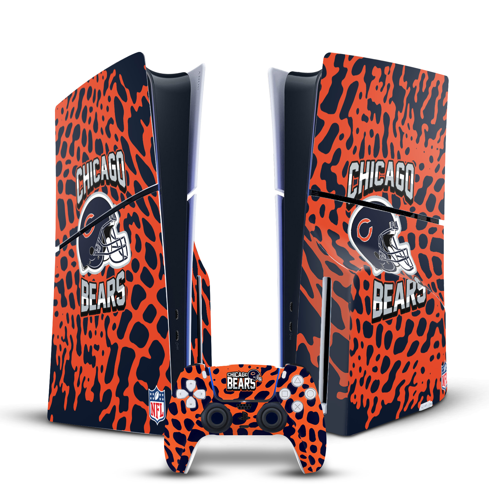 NFL CHICAGO BEARS VINYL SKIN FOR SONY PS5 SLIM DISC CONSOLE & CONTROLLER