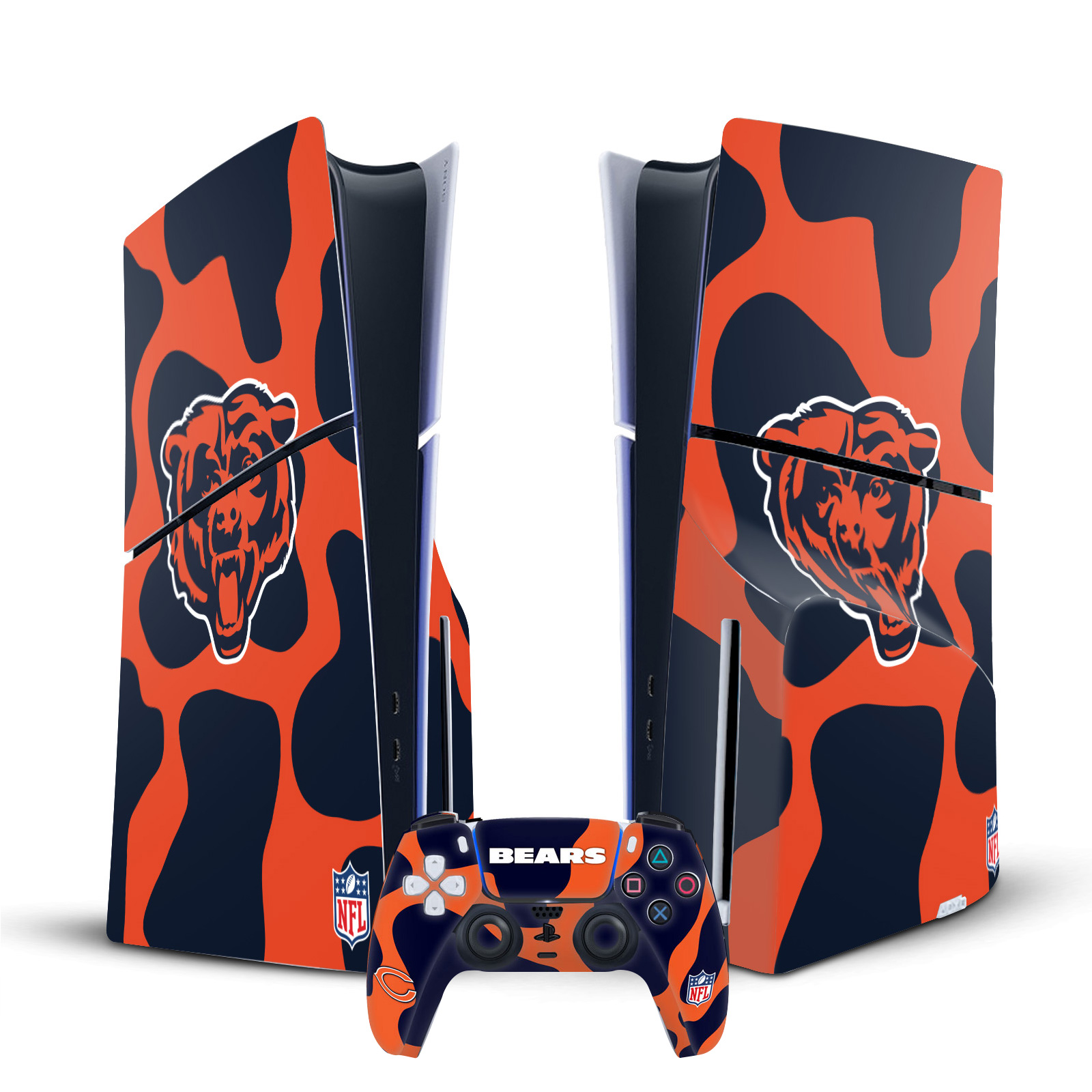 NFL CHICAGO BEARS VINYL SKIN FOR SONY PS5 SLIM DISC CONSOLE & CONTROLLER