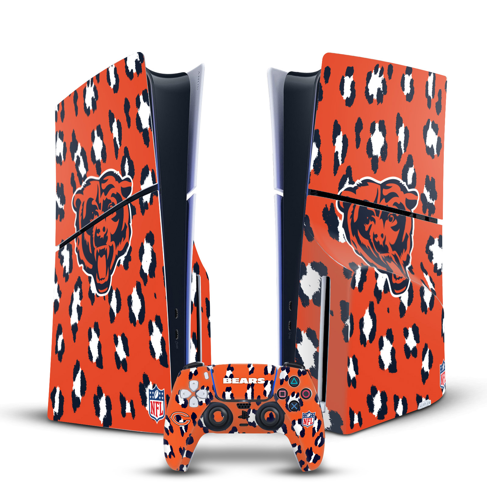 NFL CHICAGO BEARS VINYL SKIN FOR SONY PS5 SLIM DISC CONSOLE & CONTROLLER