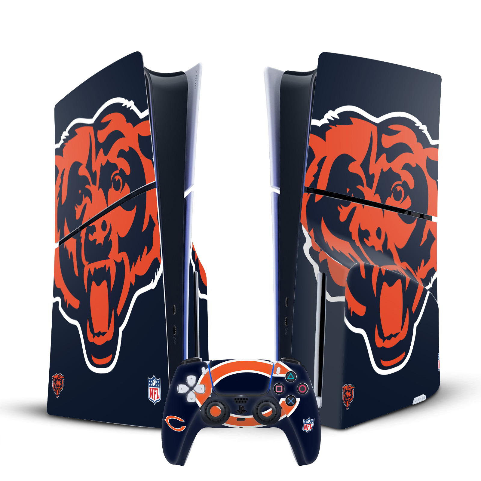 NFL CHICAGO BEARS VINYL SKIN FOR SONY PS5 SLIM DISC CONSOLE & CONTROLLER