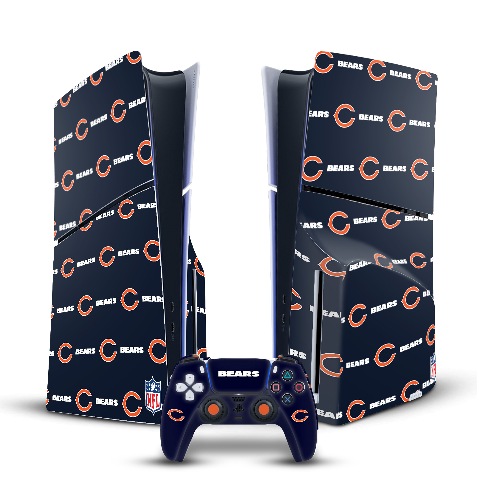 NFL CHICAGO BEARS VINYL SKIN FOR SONY PS5 SLIM DISC CONSOLE & CONTROLLER