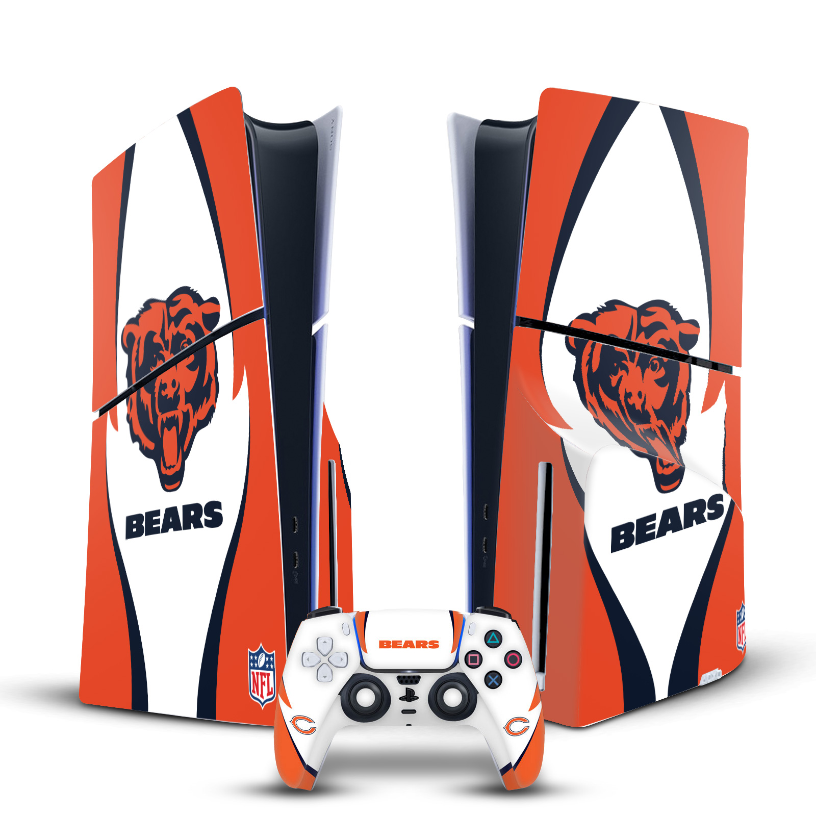 NFL CHICAGO BEARS VINYL SKIN FOR SONY PS5 SLIM DISC CONSOLE & CONTROLLER