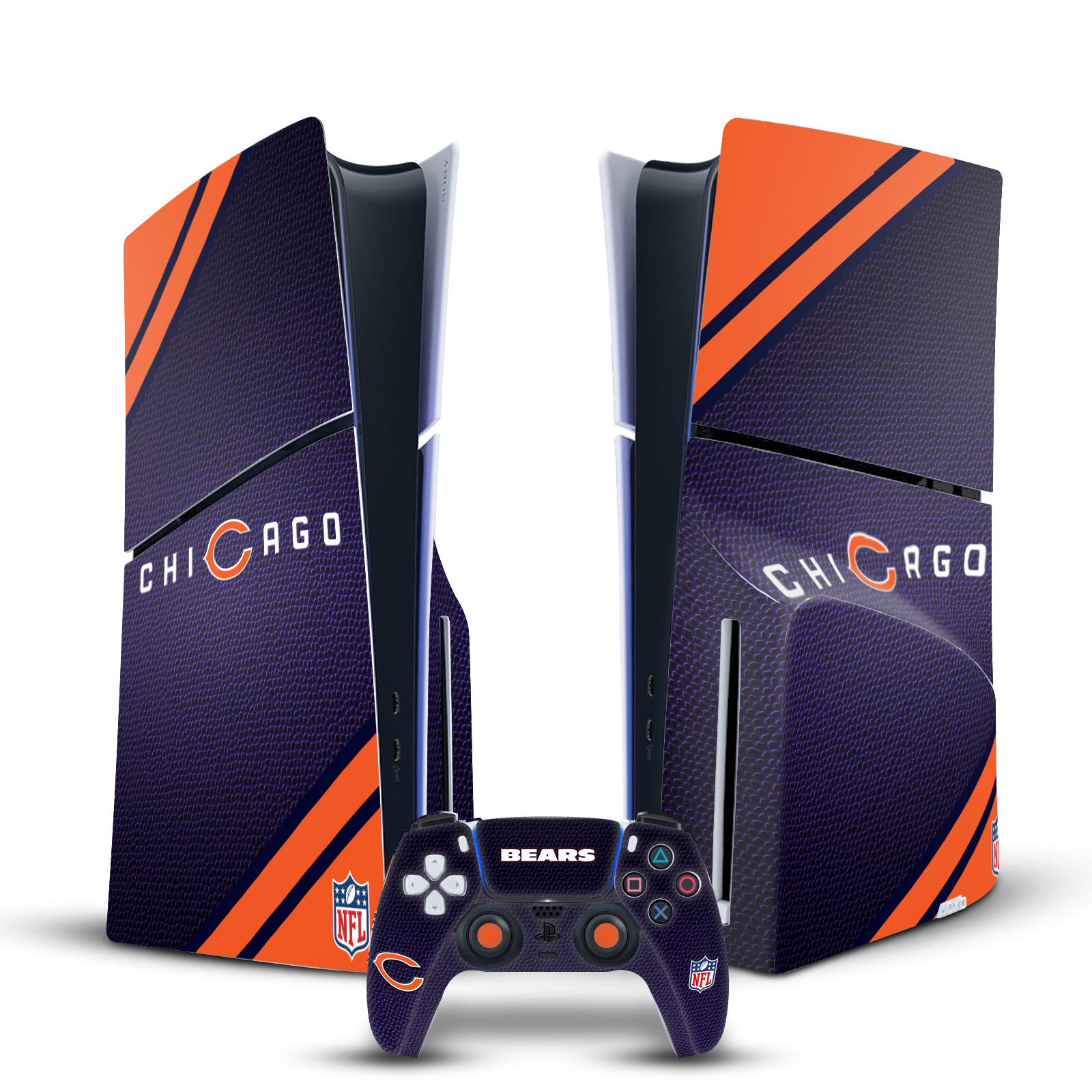 NFL CHICAGO BEARS VINYL SKIN FOR SONY PS5 SLIM DISC CONSOLE & CONTROLLER