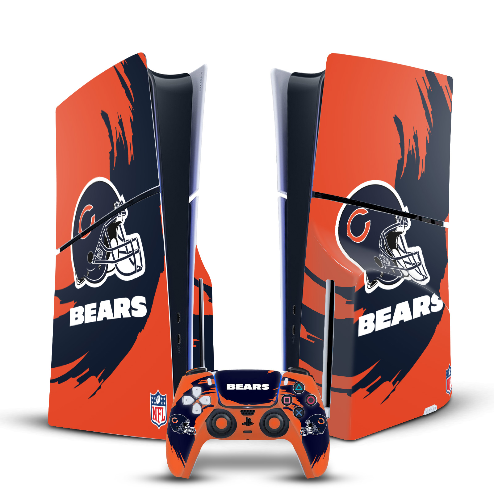 NFL CHICAGO BEARS VINYL SKIN FOR SONY PS5 SLIM DISC CONSOLE & CONTROLLER