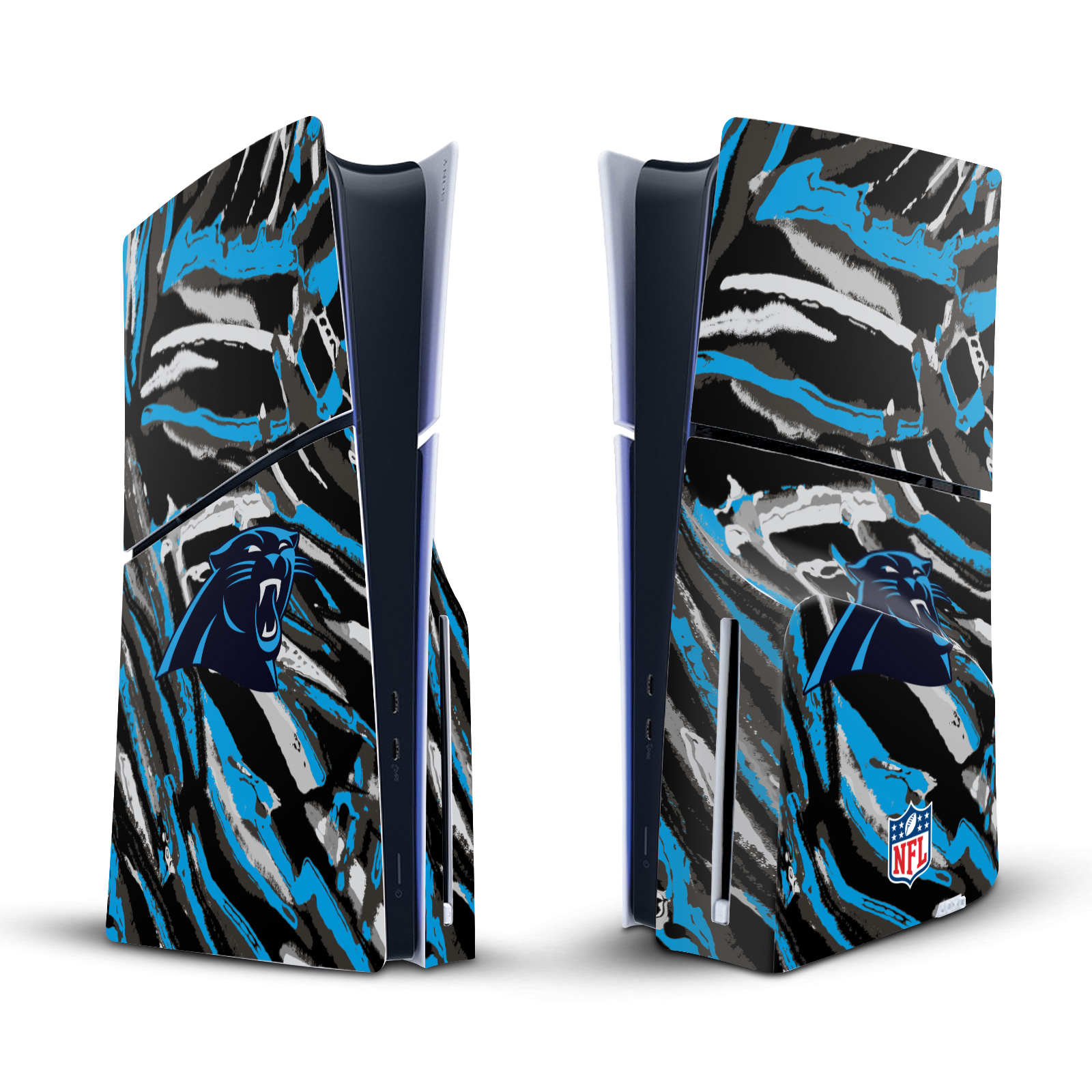 NFL CAROLINA PANTHERS VINYL SKIN DECAL FOR SONY PS5 SLIM DISC EDITION CONSOLE