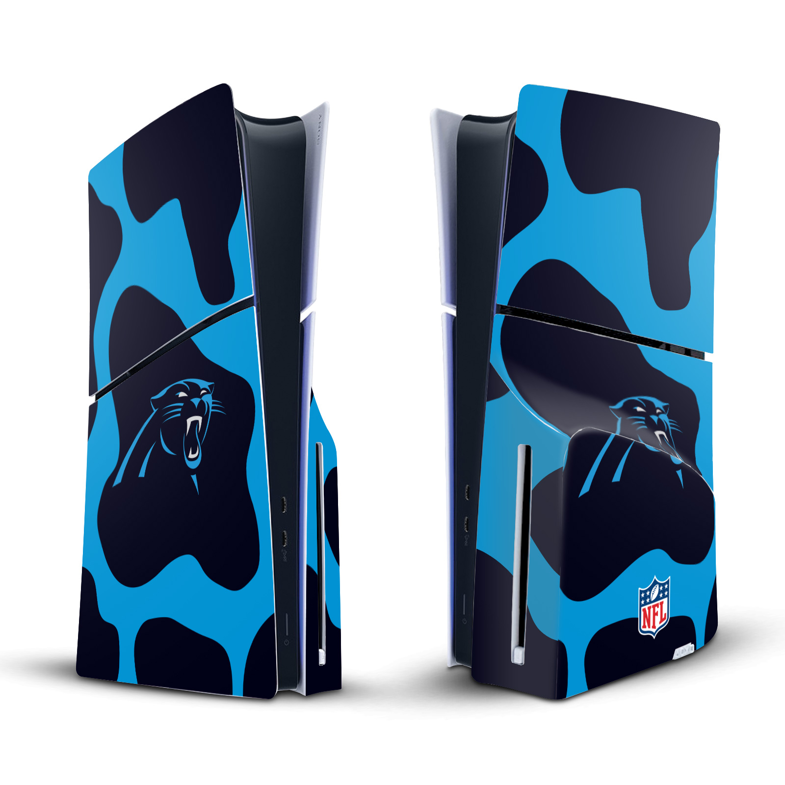 NFL CAROLINA PANTHERS VINYL SKIN DECAL FOR SONY PS5 SLIM DISC EDITION CONSOLE