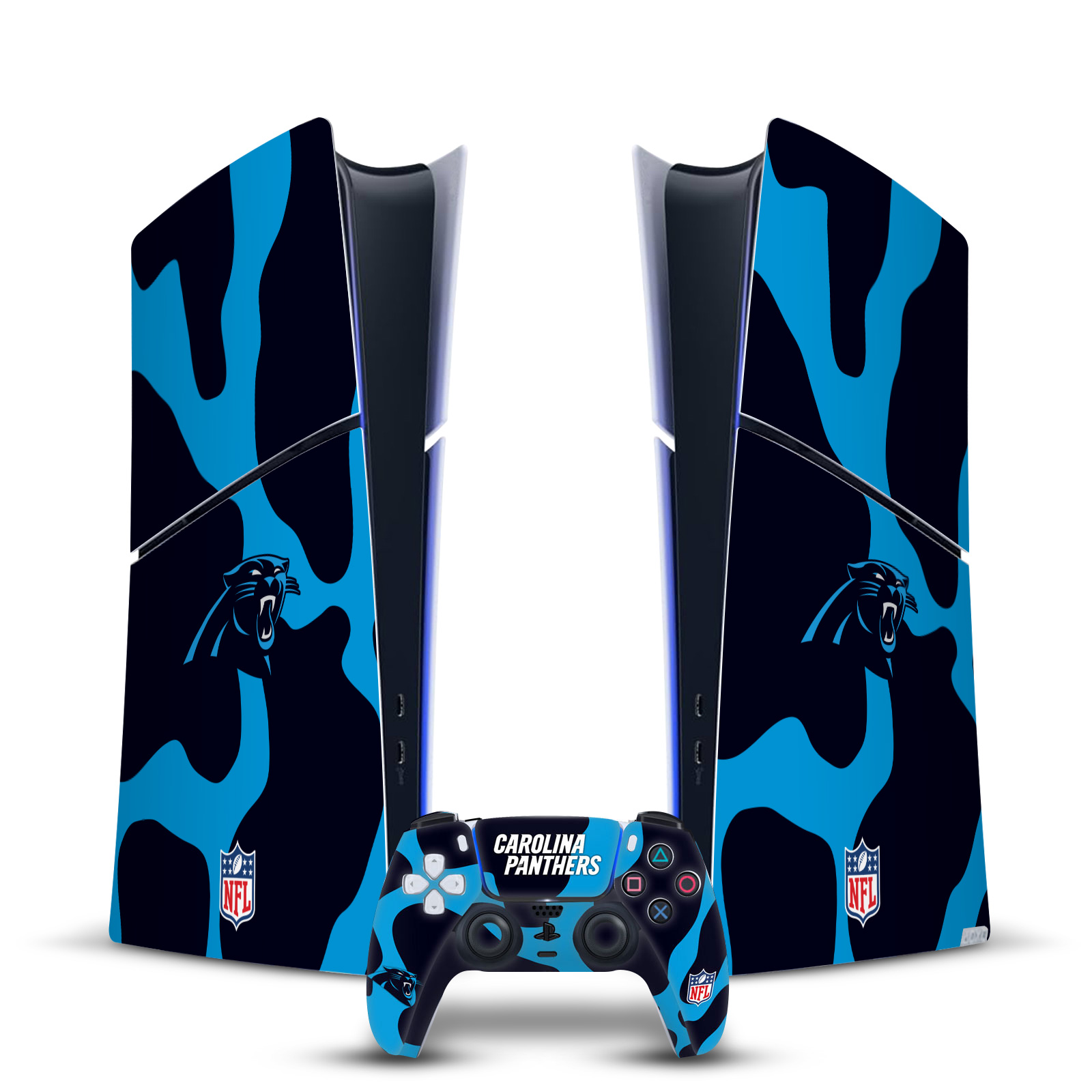 NFL CAROLINA PANTHERS VINYL SKIN DECAL FOR PS5 SLIM DIGITAL CONSOLE & CONTROLLER