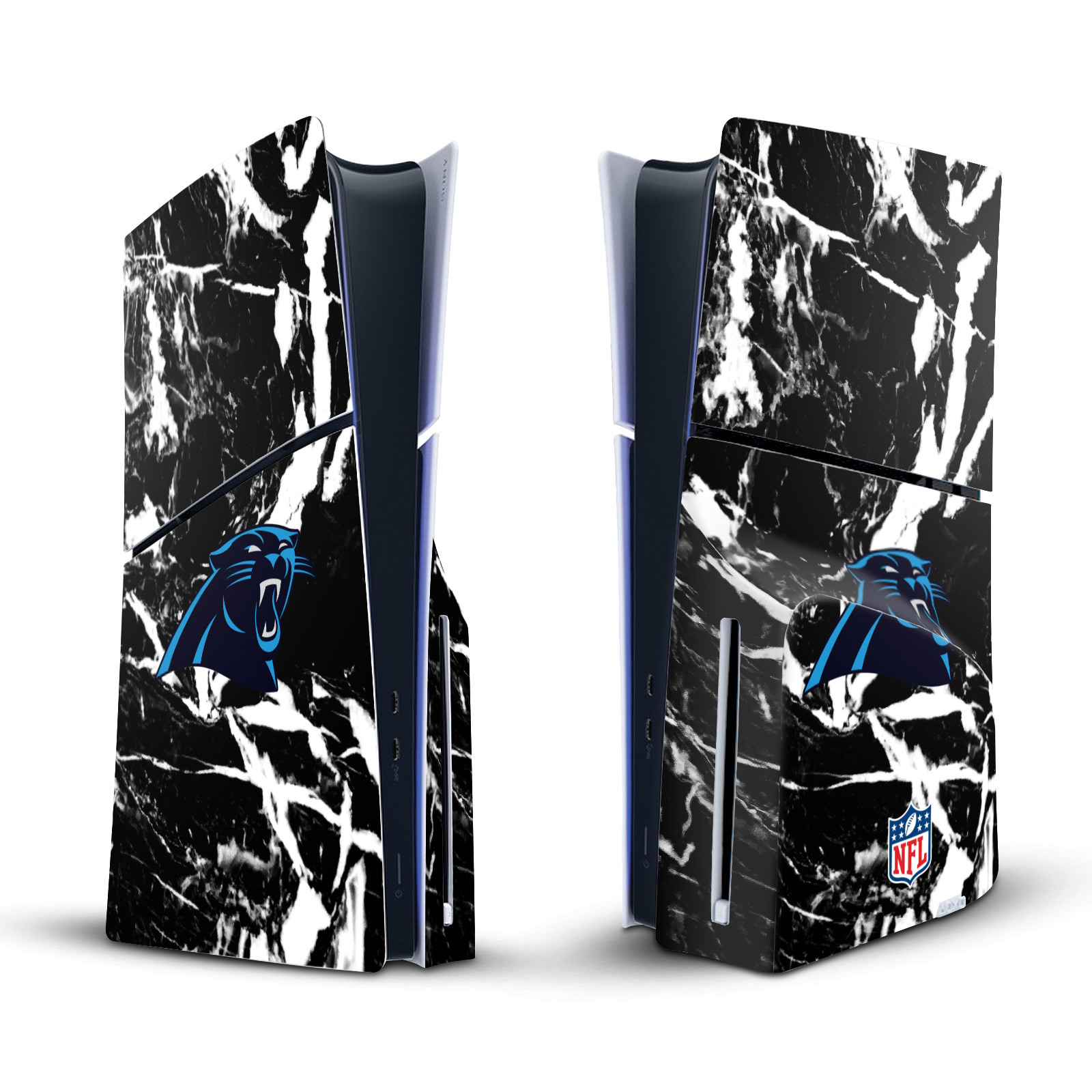 NFL CAROLINA PANTHERS VINYL SKIN DECAL FOR SONY PS5 SLIM DISC EDITION CONSOLE