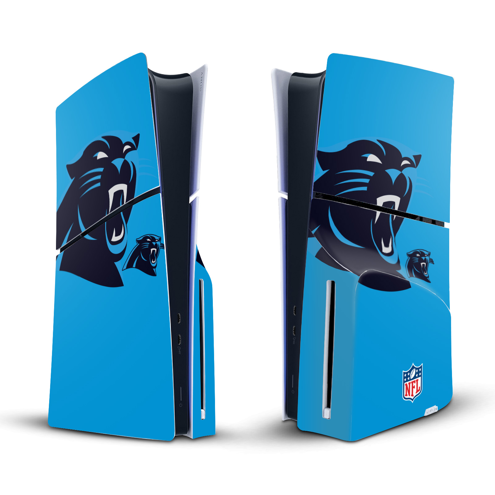 NFL CAROLINA PANTHERS VINYL SKIN DECAL FOR SONY PS5 SLIM DISC EDITION CONSOLE