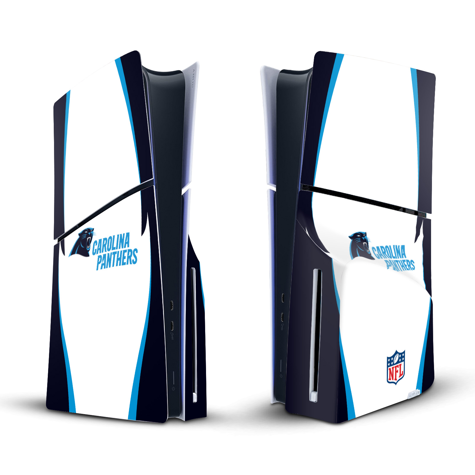 NFL CAROLINA PANTHERS VINYL SKIN DECAL FOR SONY PS5 SLIM DISC EDITION CONSOLE