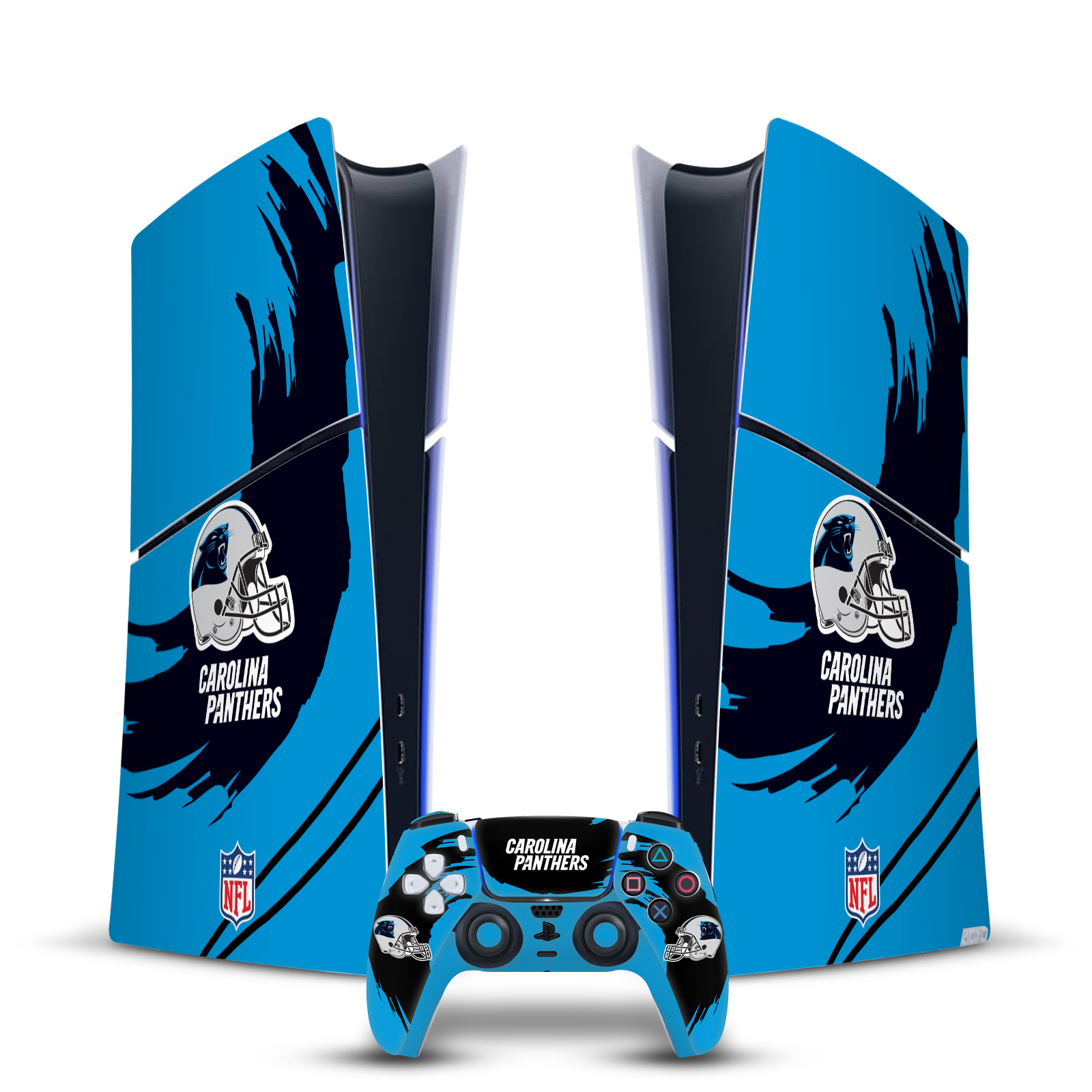 NFL CAROLINA PANTHERS VINYL SKIN DECAL FOR PS5 SLIM DIGITAL CONSOLE & CONTROLLER