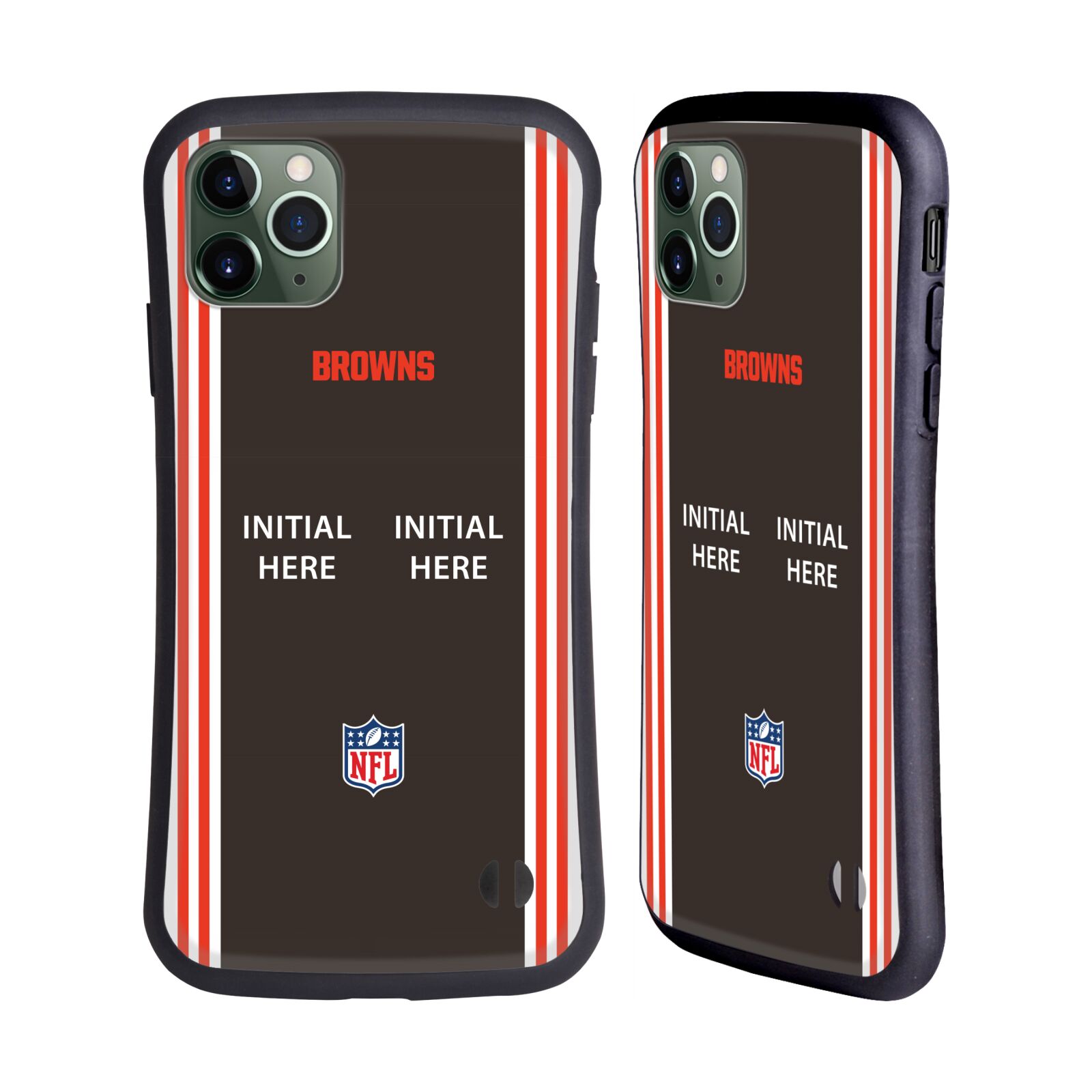 PERSONALISED NFL CLEVELAND BROWNS HYBRID CASE FOR APPLE iPHONES PHONES - Picture 8 of 9