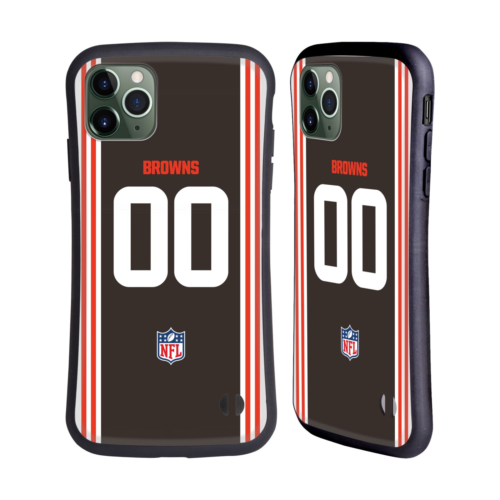 PERSONALISED NFL CLEVELAND BROWNS HYBRID CASE FOR APPLE iPHONES PHONES - Picture 9 of 9