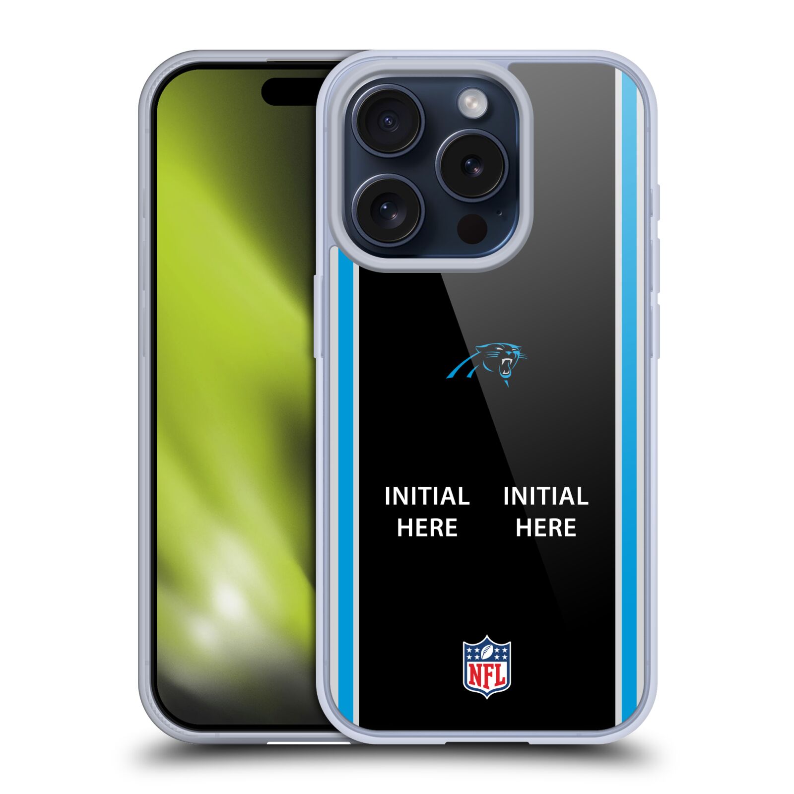 CUSTOM PERSONALIZED NFL CAROLINA PANTHERS SOFT GEL CASE FOR APPLE iPHONE PHONES