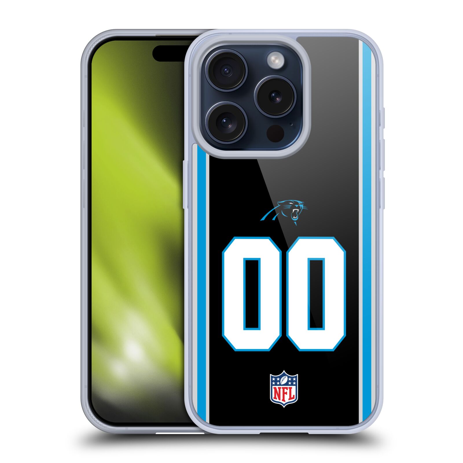 CUSTOM PERSONALIZED NFL CAROLINA PANTHERS SOFT GEL CASE FOR APPLE iPHONE PHONES