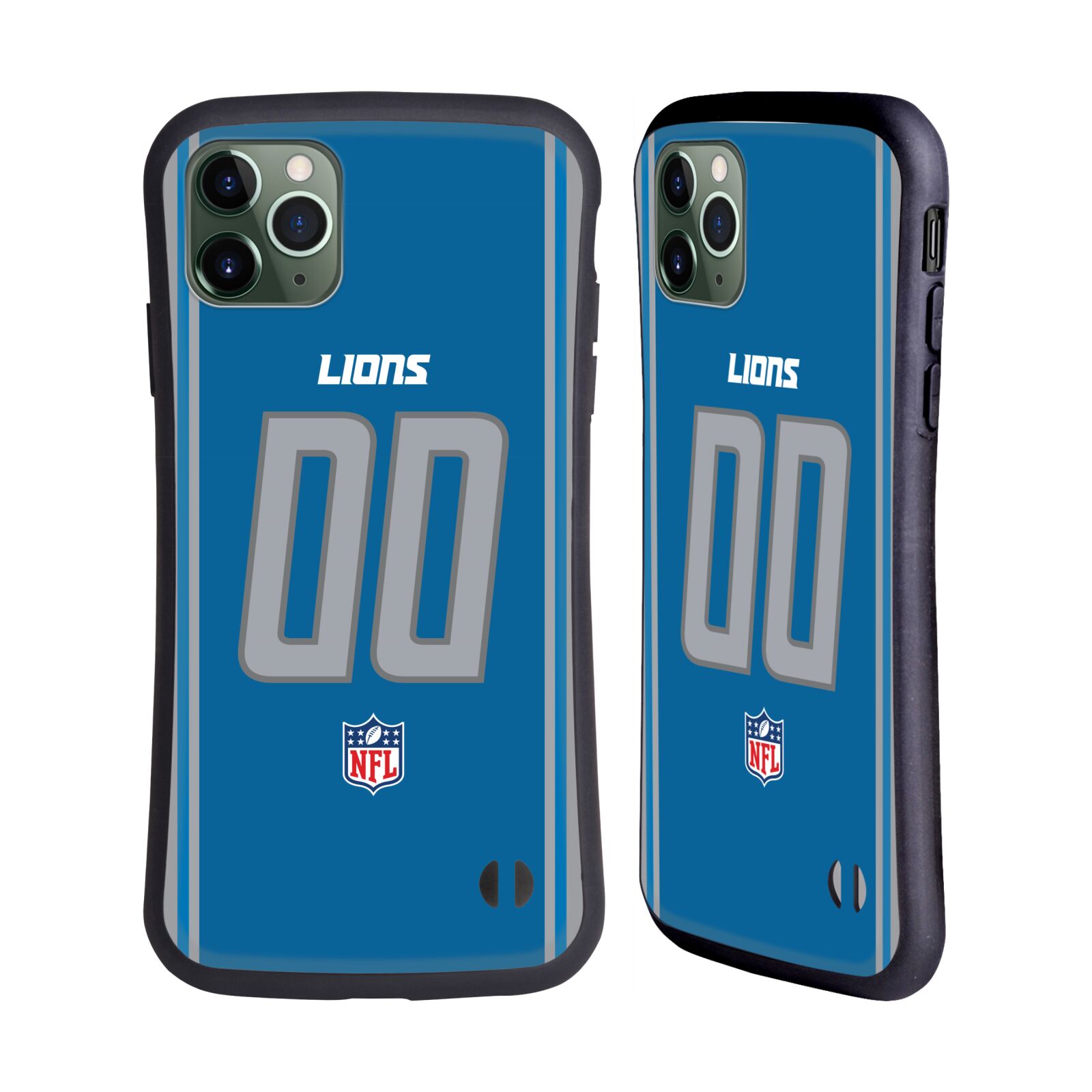 CUSTOM PERSONALIZED NFL DETROIT LIONS HYBRID CASE FOR APPLE iPHONES PHONES