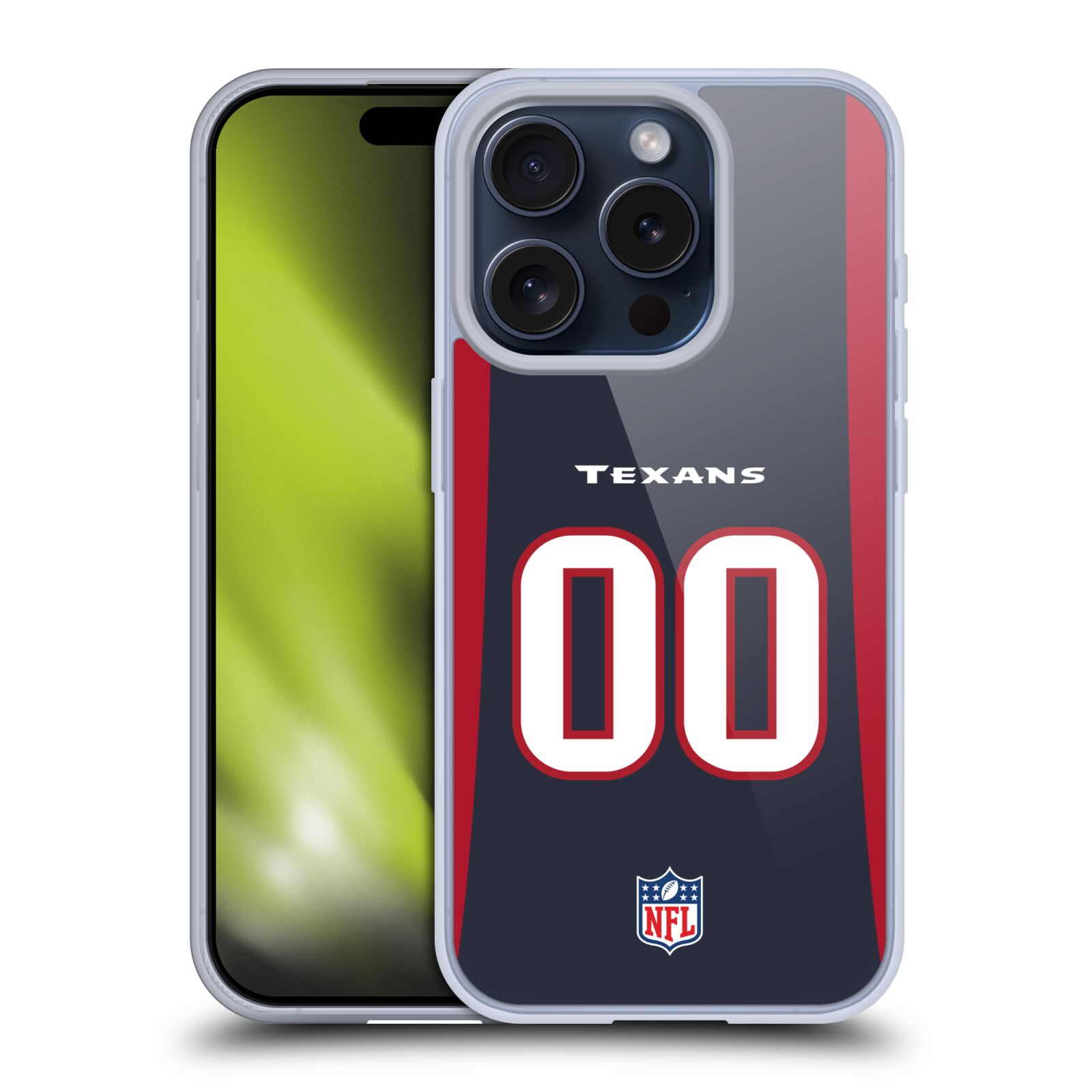 CUSTOM PERSONALIZED NFL HOUSTON TEXANS SOFT GEL CASE FOR APPLE iPHONE PHONES