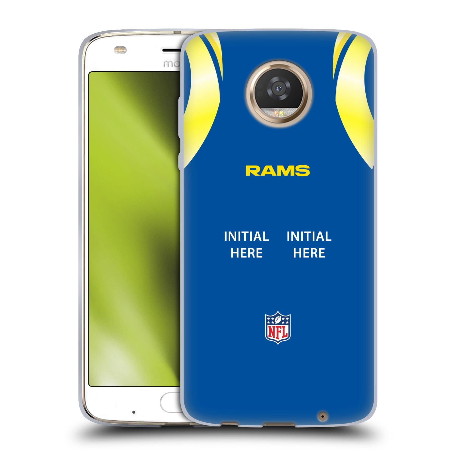 CUSTOM CUSTOMIZED PERSONALIZED NFL LOS ANGELES RAMS GEL CASE FOR MOTOROLA PHONES