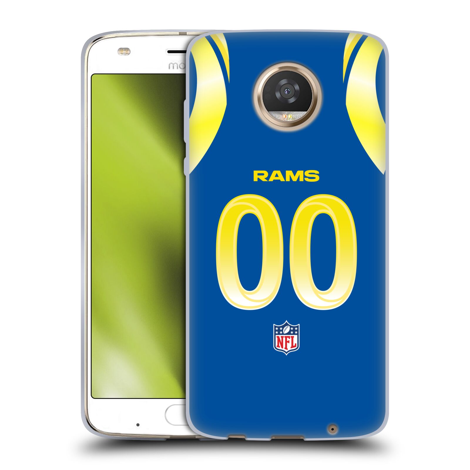 CUSTOM CUSTOMIZED PERSONALIZED NFL LOS ANGELES RAMS GEL CASE FOR MOTOROLA PHONES