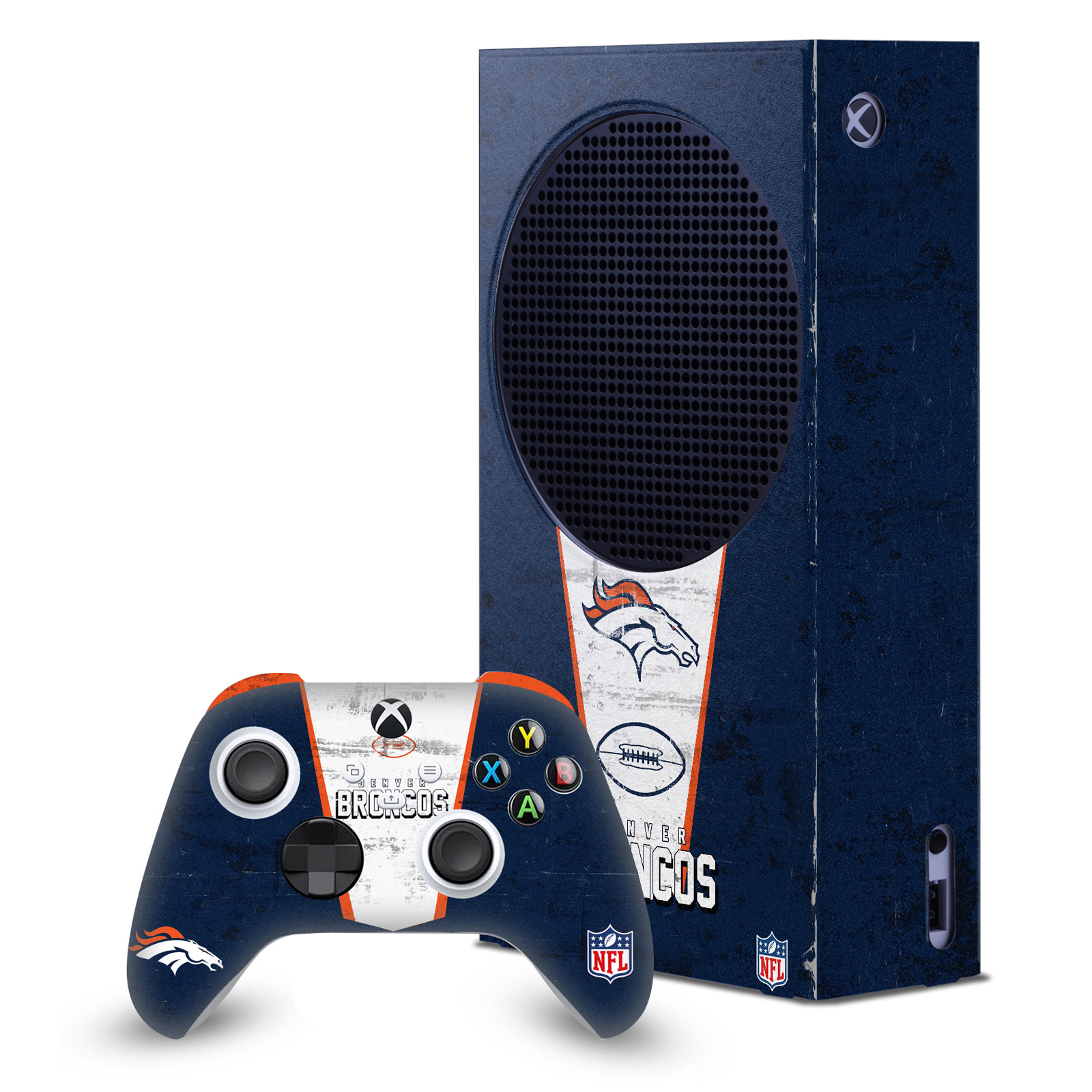 OFFICIAL NFL DENVER BRONCOS CONSOLE WRAP AND CONTROLLER SKIN FOR XBOX SERIES S