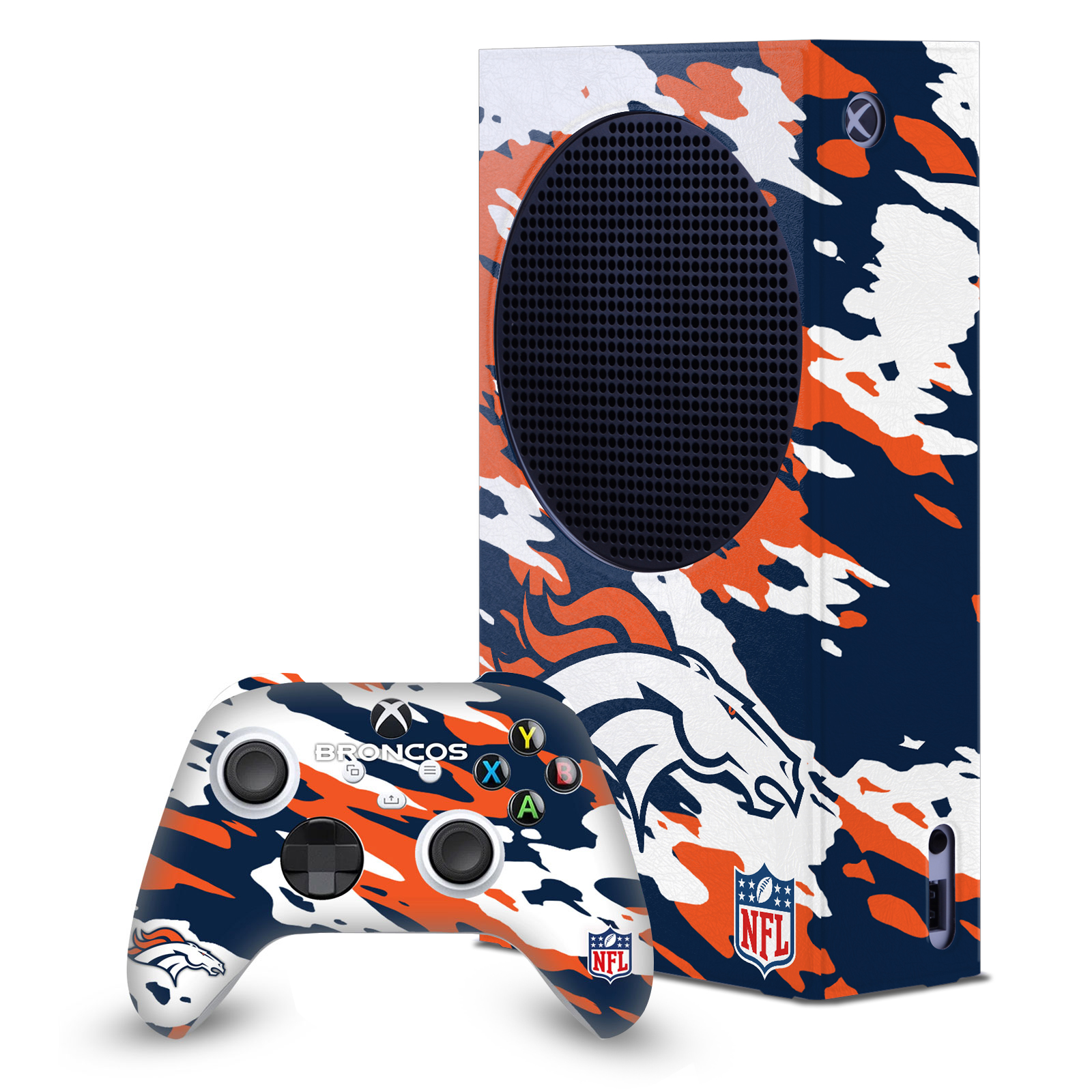 OFFICIAL NFL DENVER BRONCOS CONSOLE WRAP AND CONTROLLER SKIN FOR XBOX SERIES S