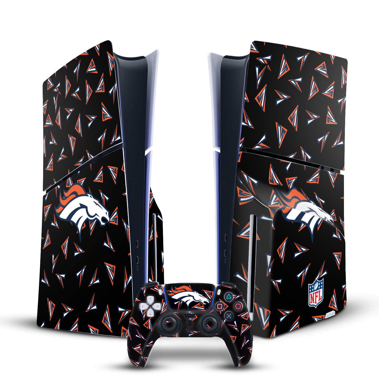 NFL DENVER BRONCOS VINYL SKIN FOR SONY PS5 SLIM DISC CONSOLE & CONTROLLER