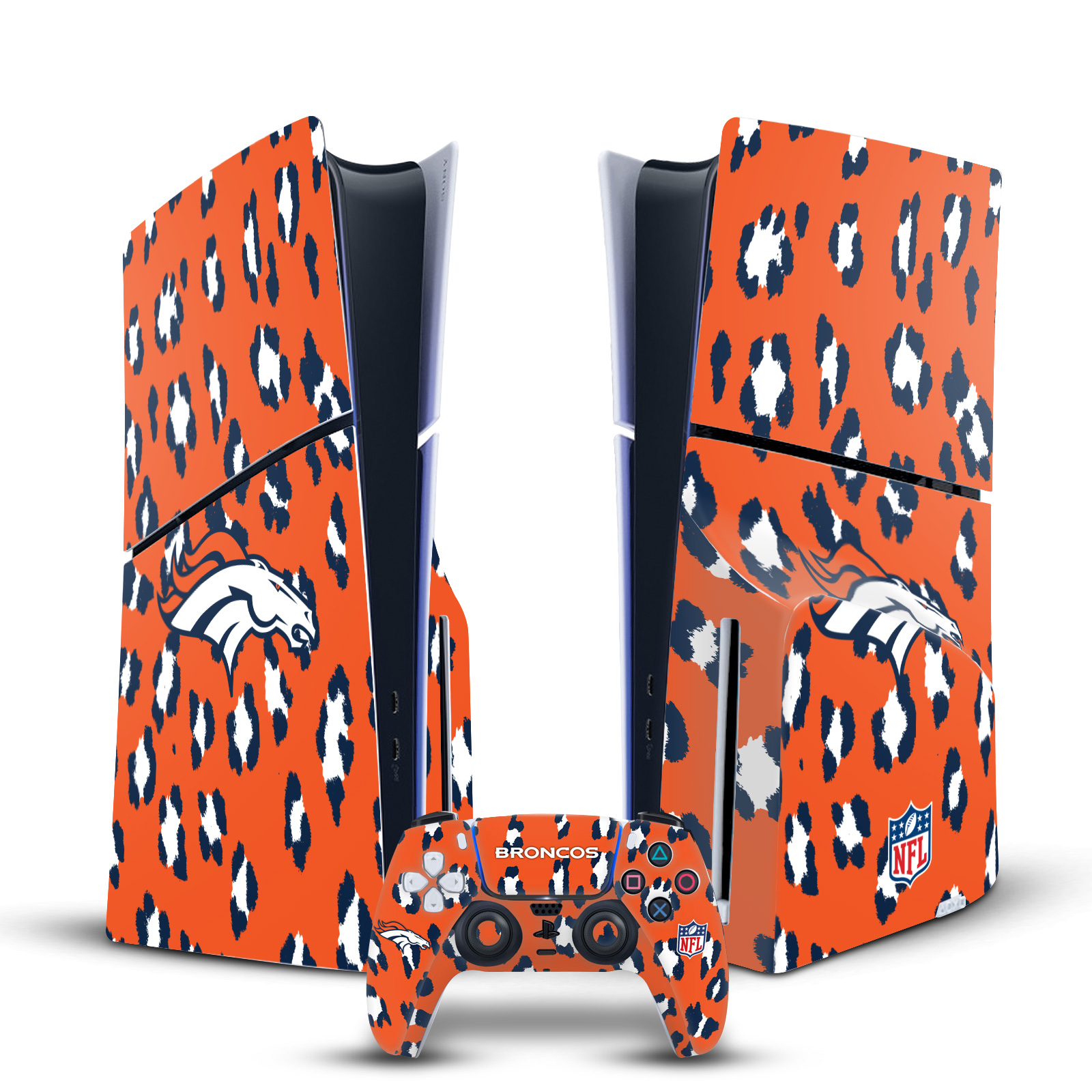 NFL DENVER BRONCOS VINYL SKIN FOR SONY PS5 SLIM DISC CONSOLE & CONTROLLER