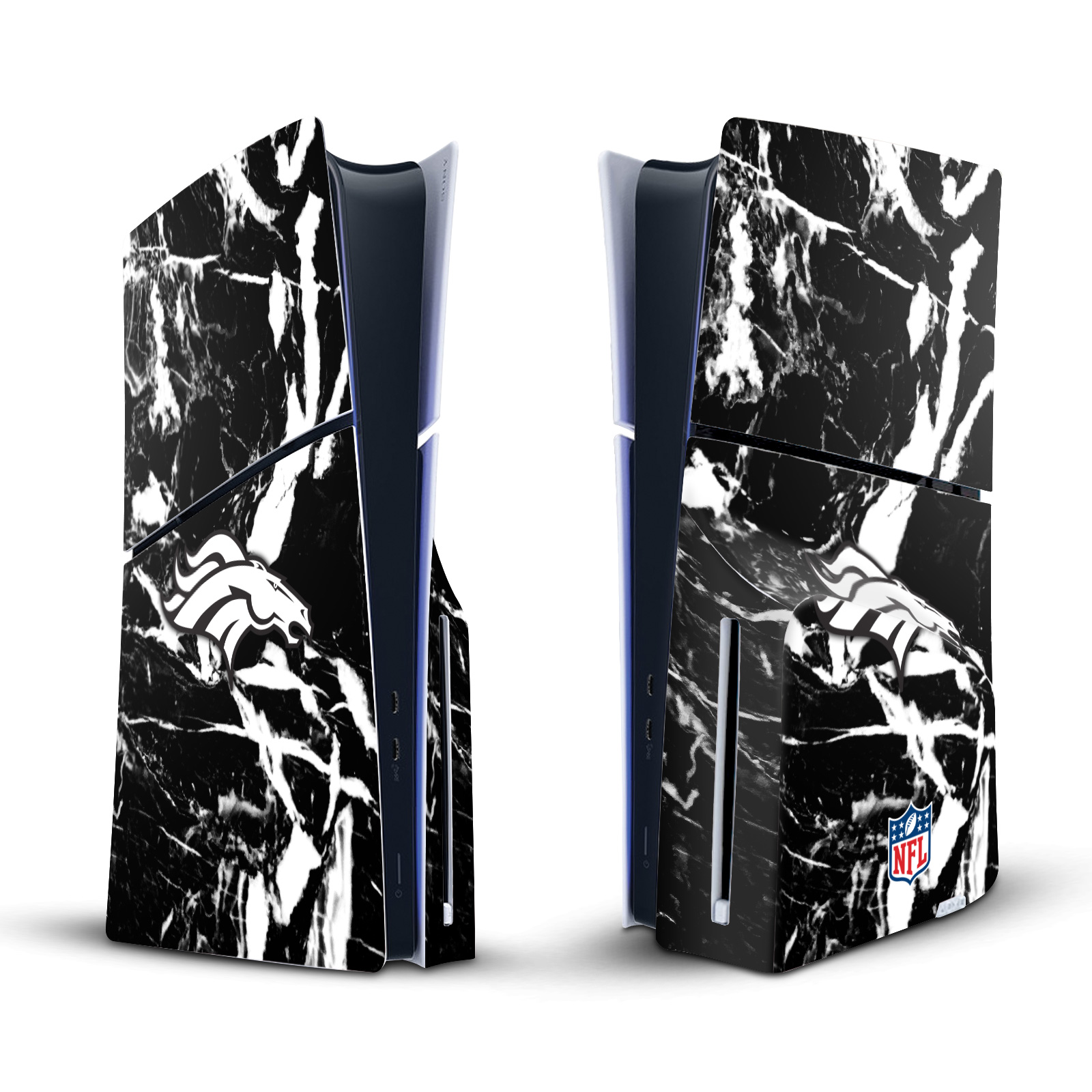 NFL DENVER BRONCOS VINYL SKIN DECAL FOR SONY PS5 SLIM DISC EDITION CONSOLE